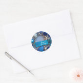Tropische kust Seashell Holiday Kerstmis Ronde Sticker (Envelop)