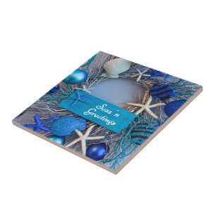 Tropische kust Seashell Holiday Kerstmis Tegeltje