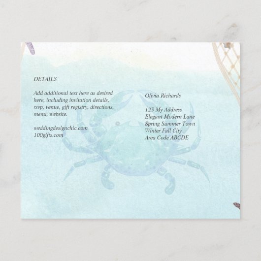 Tropische kustbestemming bruiloft (Achterkant)