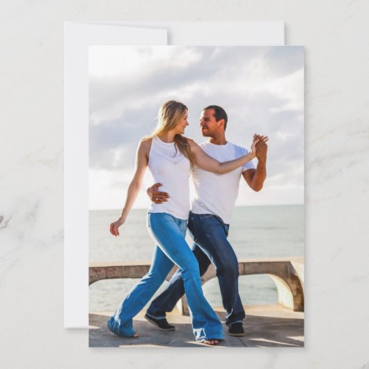 Tropische kustbestemming bruiloft kaart (Achterkant)