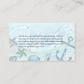 Tropische kustbestemming bruiloft visitekaartje (Achterkant)