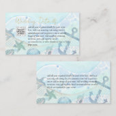 Tropische kustbestemming bruiloft visitekaartje (Voorkant / Achterkant)