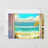 Tropische Kustbruids Douche Uitnodiging (Achterkant)