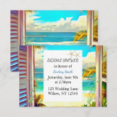 Tropische Kustbruids Douche Uitnodiging (Voorkant / Achterkant)