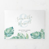 Tropische Kustdrievoudige bruiloft uitnodiging. Drieluik Uitnodiging (Cover)