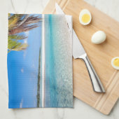 Tropische kustlijn theedoek (Quarter Fold)