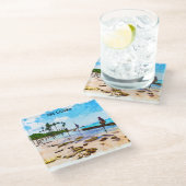 Tropische kustlijn van Sri Lanka Glazen Onderzetter (Schuin)