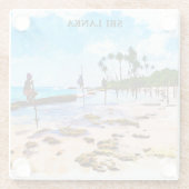 Tropische kustlijn van Sri Lanka Glazen Onderzetter (Achterkant)