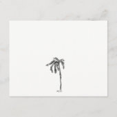 Tropische Kustpalm Schets Bruiloft Details Informatiekaartje (Achterkant)