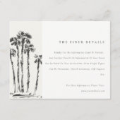 Tropische Kustpalm Schets Bruiloft Details Informatiekaartje (Voorkant)