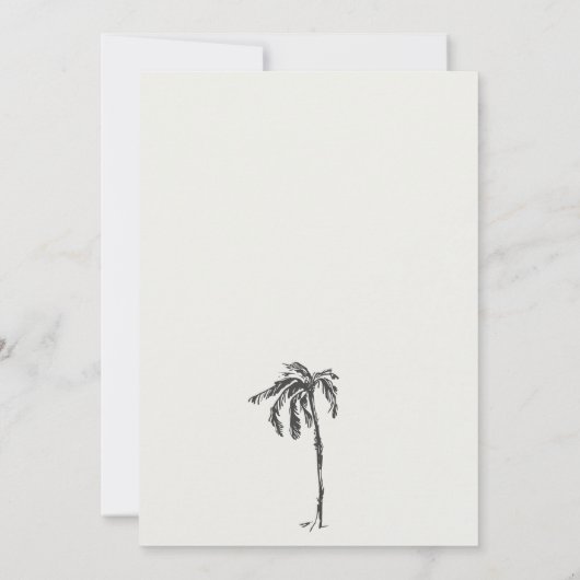 Tropische Kustpalm Schets Koppels Douche Kaart (Achterkant)