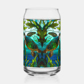 Tropische Kustschildpad Zee Blauwgroen Blauw Groen Blikvorm Glas (Rechts)