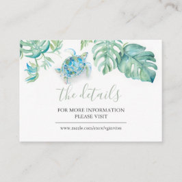 Tropische kustschildpad Zee — Details invoegen Informatiekaartje