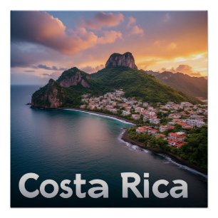 Tropische Kuststad in Costa Rica Perfect Poster