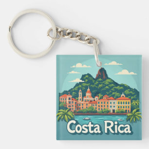 Tropische Kuststad in Costa Rica Sleutelhanger