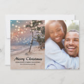 Tropische Kuststrand Kerst Foto Feestdagenkaart (Voorkant)