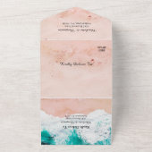 Tropische kuststrook met een hoogwaardig huwelijk all in one uitnodiging (Buitenkant)