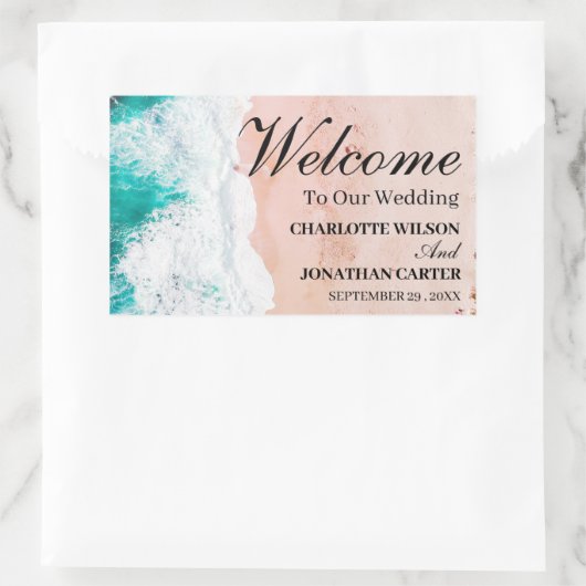 Tropische kuststrook Welkom tas Rechthoekige Sticker (Tas)