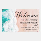 Tropische kuststrook Welkom tas Rechthoekige Sticker (Voorkant)