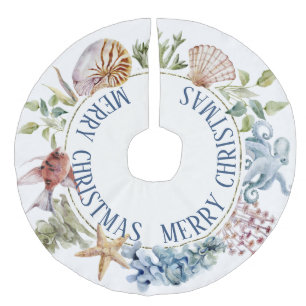 Tropische kuststroommelk Theme Merry Kerstfeestjes Imitatie Linnen Kerstboom Kleed