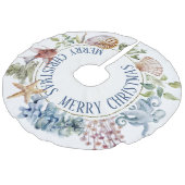 Tropische kuststroommelk Theme Merry Kerstfeestjes Imitatie Linnen Kerstboom Kleed (Gekanteld)