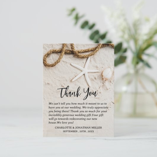 Tropische kuststropdas bedankt briefkaart (Staand voorkant)