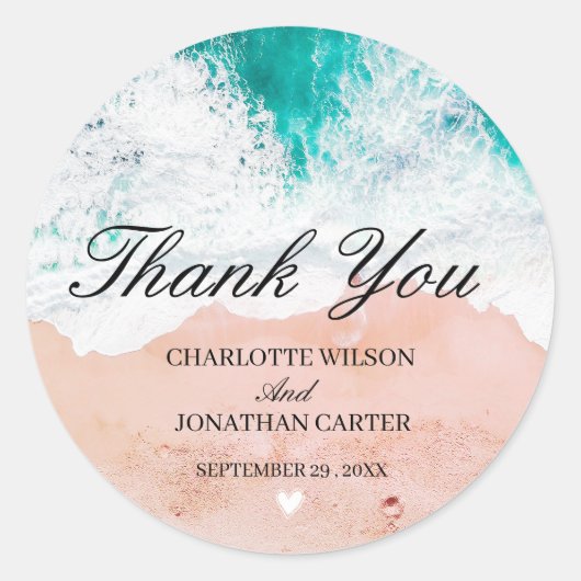 Tropische kuststropdas Dank je wel Ronde Sticker (Voorkant)