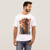 Tropische Labrador - Wave Rider Design T-shirt (Voorkant volledig)