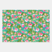 Tropische laders op Turquoise Inpakpapier Vel (Voorkant)