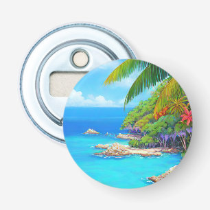 Tropische lagune button flesopener