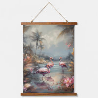 Tropische Lagune Flamingo Kunst aan de Wand Hanger