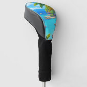 Tropische lagune golfheadcover (Schuin)