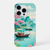 Tropische lagune met kersenbloesems _ iPhone case iPhone Hoesje (Achterkant)