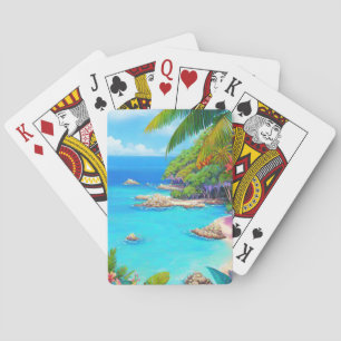 Tropische lagune pokerkaarten