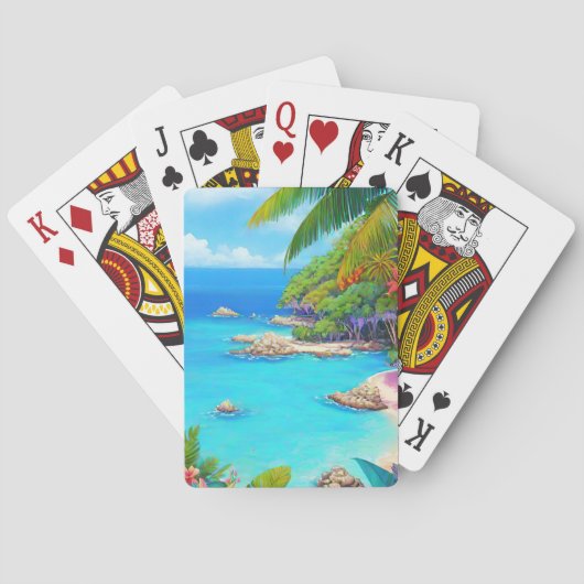Tropische lagune pokerkaarten (Achterkant)