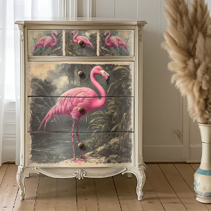 Tropische Lagune Roze Flamingo Decoupage Tissuepapier