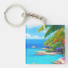 Tropische lagune sleutelhanger