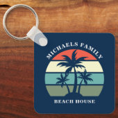 Tropische landpalmboomstammen, aangepast sleutelhanger (Voorkant)