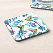 Tropische lange staartjes bier onderzetter (Linkerzijde)