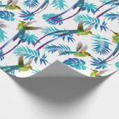 Tropische lange staartjes cadeaupapier (Hoek)