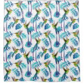 Tropische lange staartjes douchegordijn (Voorkant)