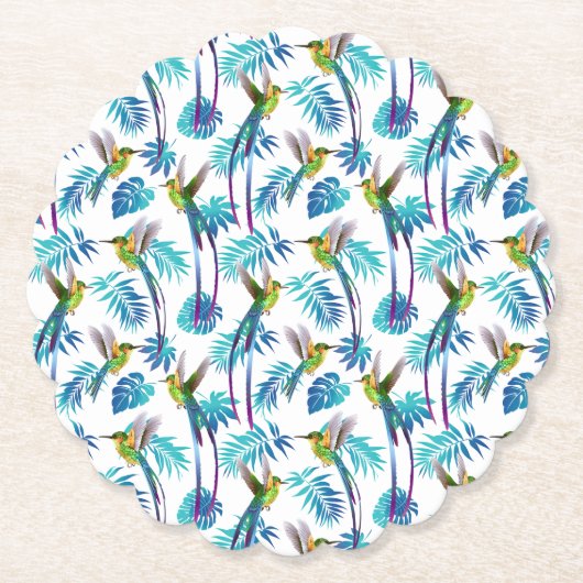 Tropische lange staartjes kartonnen onderzetters (Voorkant)