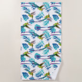 Tropische lange staartjes strandlaken (Voorkant)