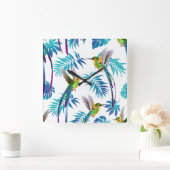 Tropische lange staartjes vierkante klok (Huis)