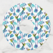 Tropische lange staartjes wijnglaslabel (Voorkant)