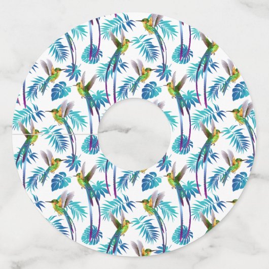 Tropische lange staartjes wijnglaslabel (Voorkant)