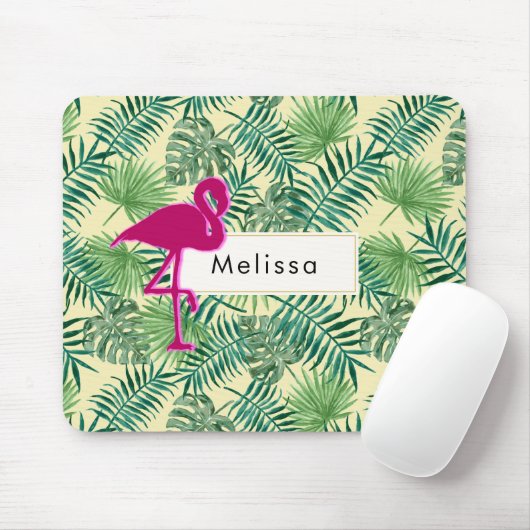 Tropische lantaarns Patroon en Roze Flamingo Custo Muismat (Met muis)