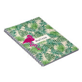 Tropische lantaarns Patroon en Roze Flamingo Custo Notitieboek (Rechterzijde)