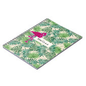 Tropische lantaarns Patroon en Roze Flamingo Custo Notitieboek (Linkerzijde)