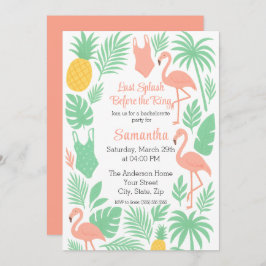 Tropische Last Splash Bachelorette Party Uitnodigi Kaart